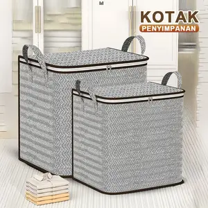 Storage Box Lipat Jumbo Tempat Penyimpanan Baju Serbaguna Storage Box Oragnizer Dengan Resleting XZ-28