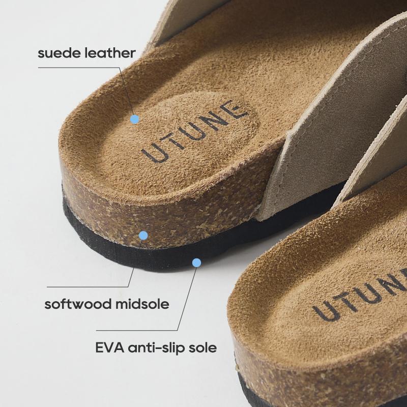 UTUNE Retro Lazy Suede Half Slippers Women's New Thick Bottom Belt Buckle Adjustable Shoes 4