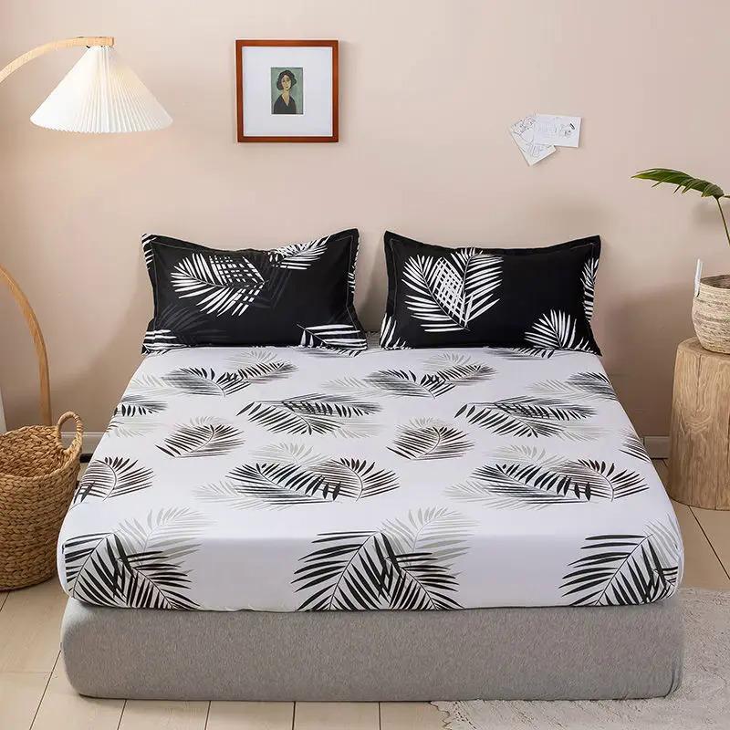 Product Introduction of Brushed Fitted Sheet Elastic Band Home Strap Bedding High-End Luxury Mattress Cover Bedsheet No Pillowcase Simple Multi Size Bed 1