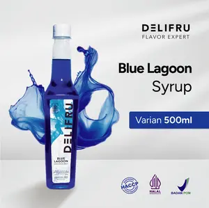 Blue Lagoon Syrup Delifru 500 ml - Sirup Jeruk Biru Premium