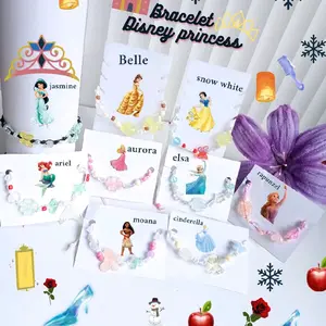 Gelang Princess Disney ; Gelang Serut ; Gelang Tali Giok ; aksesoris Tangan wanita ; Gelang Karakter ; Bracelets ; manik