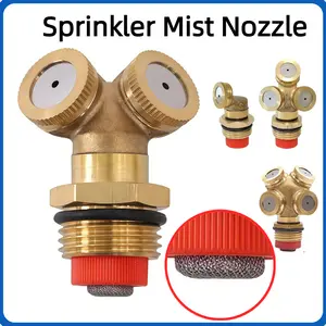 Kuningan Sprinkler Mist Nozzle 1/2/3/4 WAY LUBANG Irrigation Head Alat Siram Taman Kebun Semprotan Halus Anti Karat Serbaguna Misting Embun Kualitas Premium Ready Stock Cepat Kirim