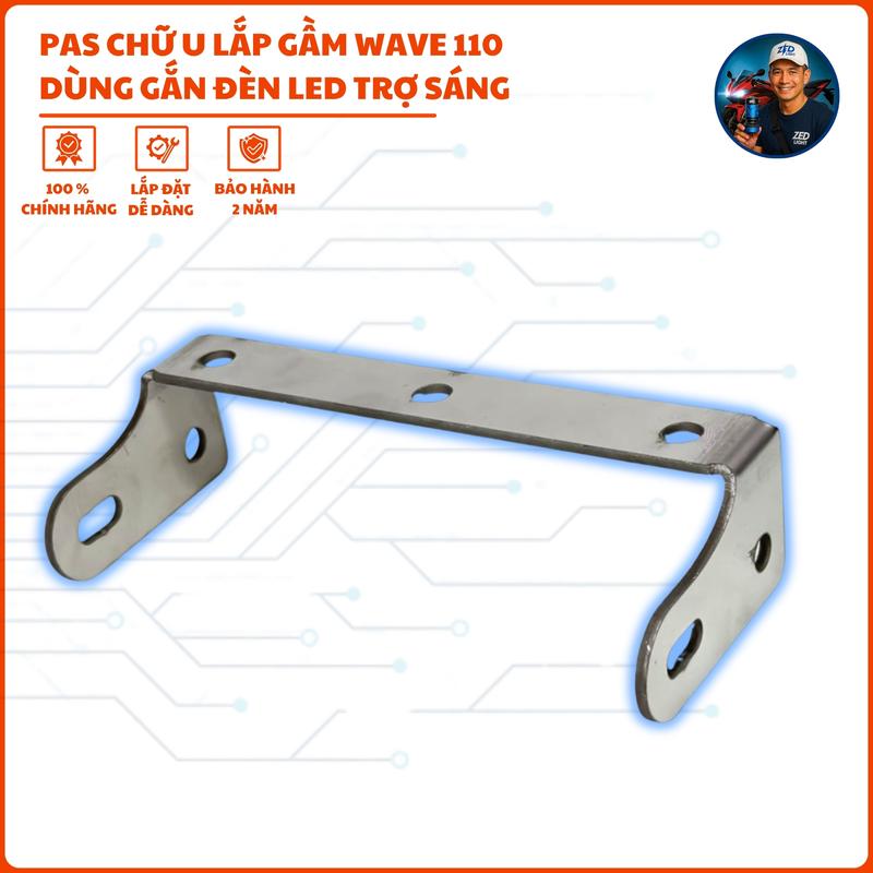  Pas U - Gắn Đèn Trợ Sáng Mini Dưới Mặt Nạ Wave 110 - Pas Chắc Chắn Chống Rung Lắc - Phụ Kiện Xe Máy Phụ Tùng 
