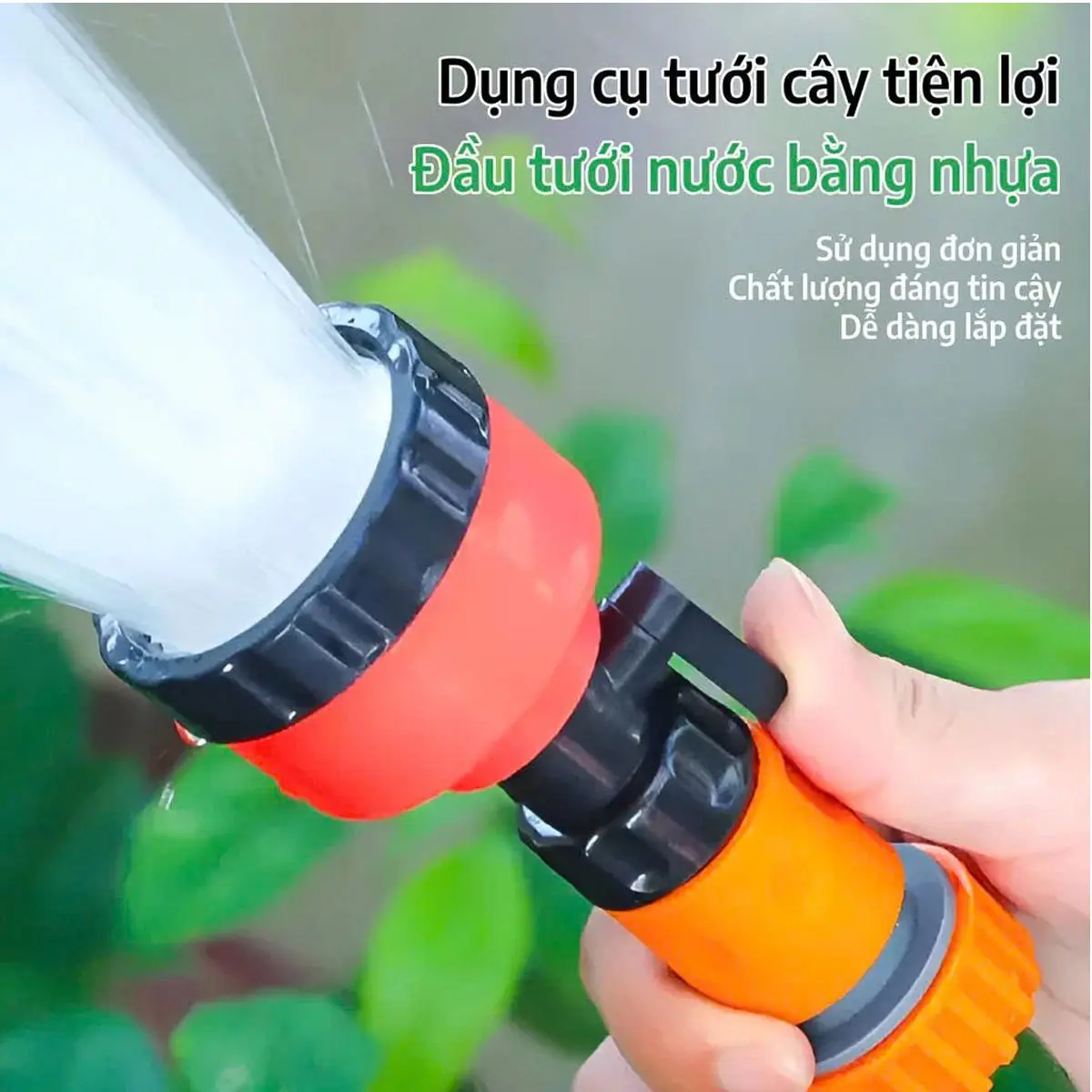 ĐẦU VÒI PHUN TƯỚI CÂY ĐA NĂNG BẰNG NHỰA CHẮC CHẮN - TIA NƯỚC PHUN SƯƠNG MỊN, DỄ DÀNG LẮP ĐẶT SỬ DỤNG. SẢN PHẨM LÀM VƯỜN PHÙ HỢP VỚI MỌI GIA ĐÌNH - BẢO HÀNH 12 THÁNG.