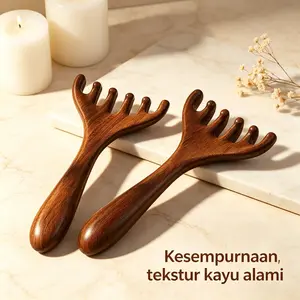 Sisir Pijat Kepala Cakar 6 Motif Kayu Cendana Alat Terapi Wajah Meridian & Alat Drainase Limfatik Sisir Terapi Pijat Kulit Kepala Kayu Alami Cocok untuk Semua Orang Bantu Redakan Sakit Kepala dan Meningkatkan Kualitas Tidur