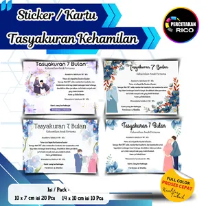 ( Isi 20 Pcs, 10 pcs) P3 Kartu/Stiker Tasyakuran 4 Bulanan, Tasyakuran 7 Bulanan Kehamilan, Tasyakuran Kehamilan