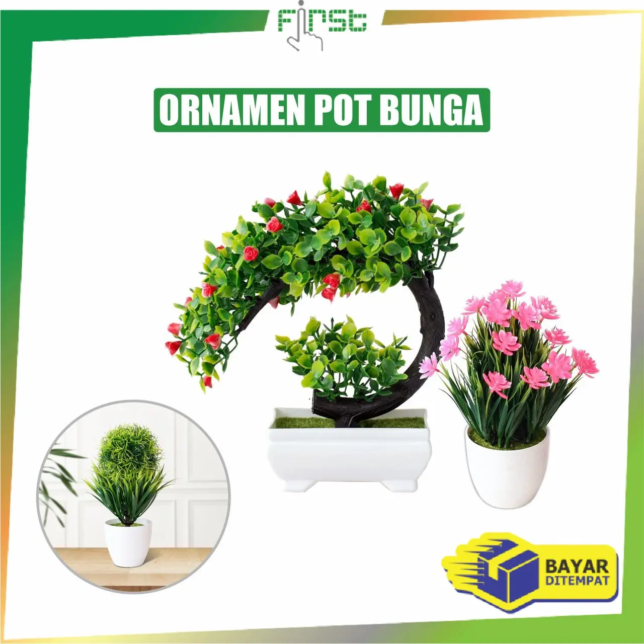 [COD] FH C35 37 Ornamen Pot Pajangan Dekorasi Rumah Tanaman Bunga Hias Plastik ArtifiSial Dekorasi Berwarna
