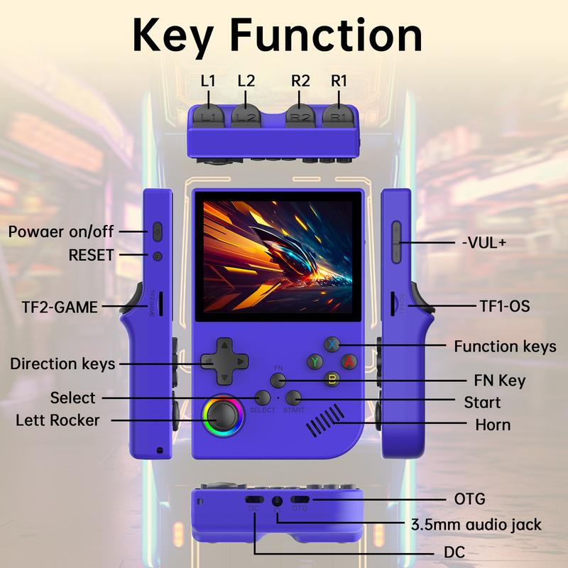 Máy Chơi Game, Mới cho năm 2025, Màn hình HD IPS 3,5 inch, Kích thước nhỏ, Thiết kế cổ điển PSP và GBA, Có thể kết nối với TV, Có Thể Sạc Lại, Thích hợp cho sinh viên, Bạn trai, Người yêu, Người yêu thích trò chơi GTA, Vật phẩm quà tặng 5