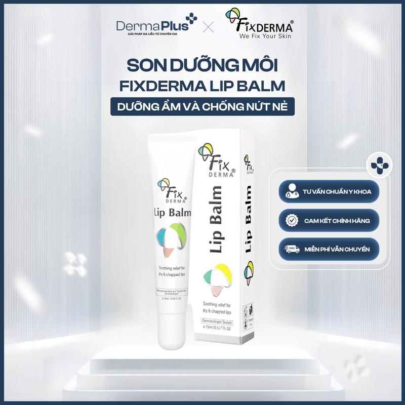 Son Dưỡng Môi Mềm Mượt Chống Khô Và Nứt Nẻ Môi Fixderma LIP BALM 15ml - DermaPlus