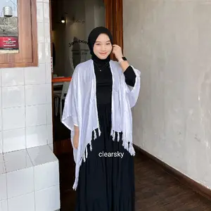 Clearsky - Cardigan Wanita Auter Pantai Polos Outer Rumbai Kardigan Bali Rayon Outfit Mantai Nyaman