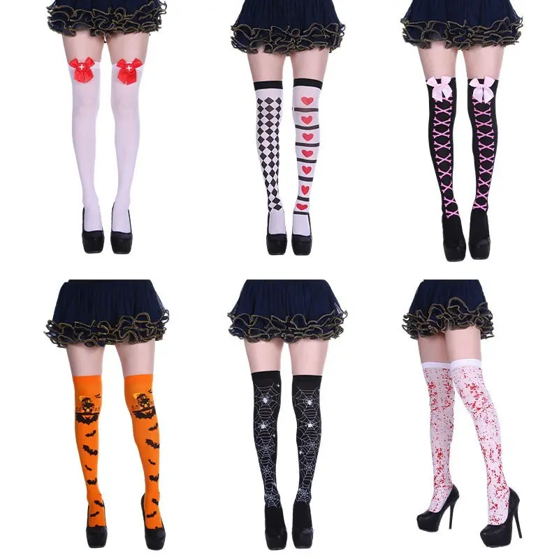 Kaos Kaki Stocking Halloween Pesta Kostum Haloween Stoking Tengkorak