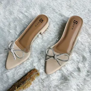 Sandal Wanita Hak 3cm Mika transparan SP06 Sendal Shoes