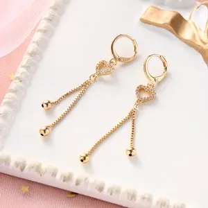 L.Y Anting Rumbai Titanium Wanita Anti Karat Cantik Berlian Aksesoris Korea Fashion Aesthetic Anting Murah D162