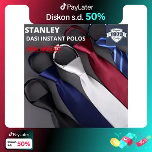 STANLEY - Dasi polos dasi instant dasi skinny dasi siap pakai