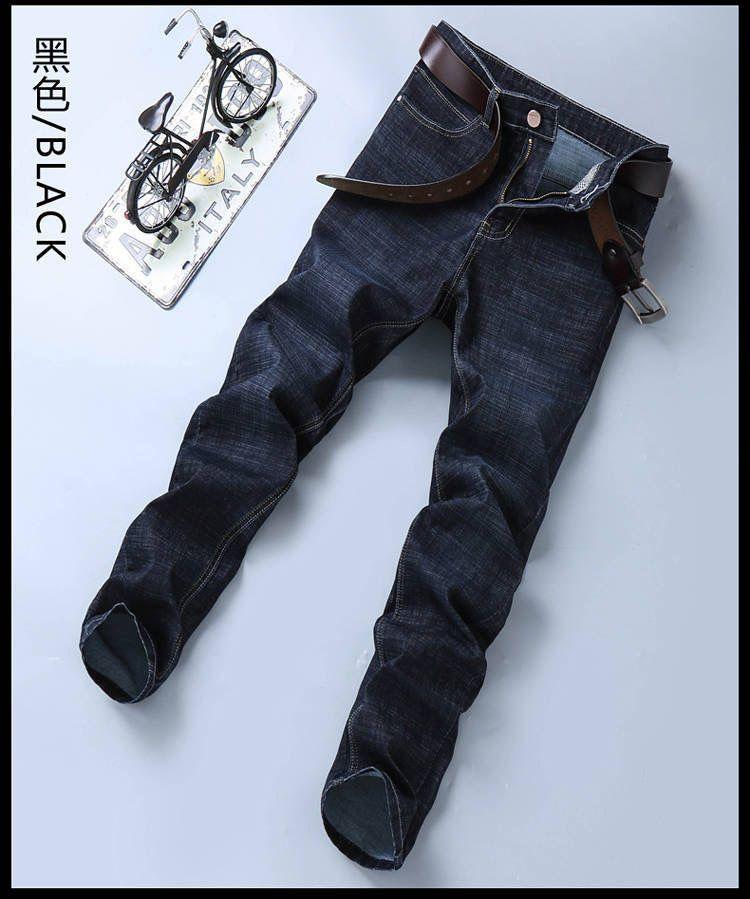 Product Introduction of Seluar Jeans Regangan, Hitam Tulen, Saiz Besar, Untuk Lelaki, Potongan Lurus Longgar, Sesuai Langsing, Pakaian Perniagaan dan Kasual, Seluar Kalis Haus, Musim Panas 2024 18