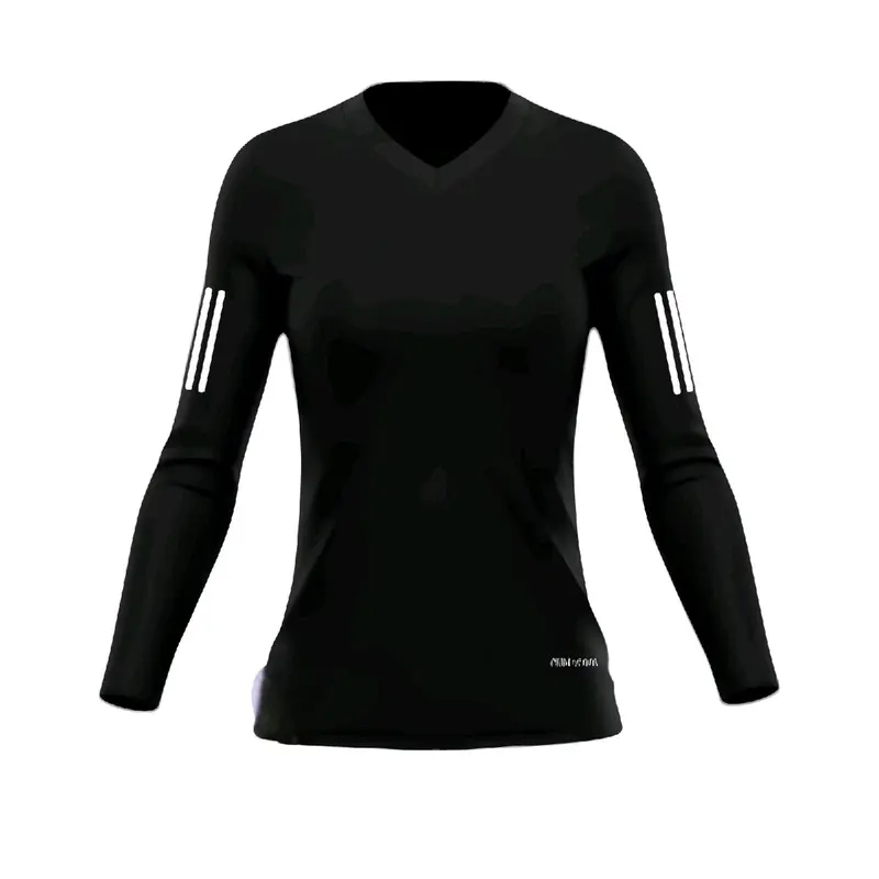 Kaos Olahraga Wanita dengan Kerah Leher V dan Body Fit - Jersey 2