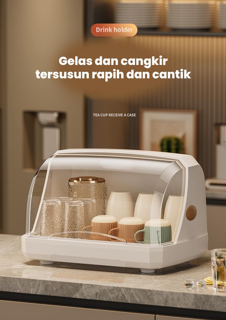Product Introduction of 【BELI LOKAL】Dejavu Rak Pengering Air Mangkok Rak Piring/Sendok/Garpu Rak Dapu Rak Piring Plastik Dengan Tutup Kotak Penyimpanan Peralatan Makan/Kitchen Organizer HLB402 16