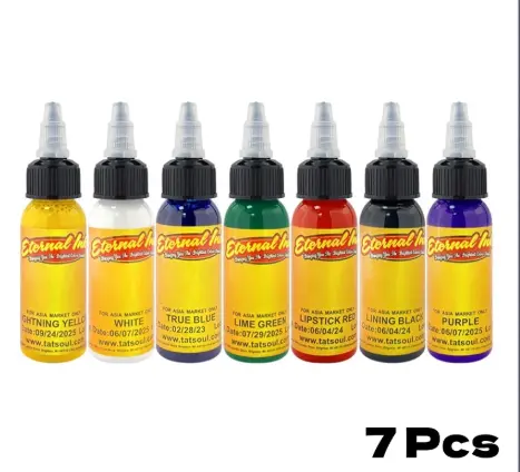 7 Warna/set Tinta Profesional Tato Tinta Tattoo Tinta Set Pigmen Tinta Tato Permanen