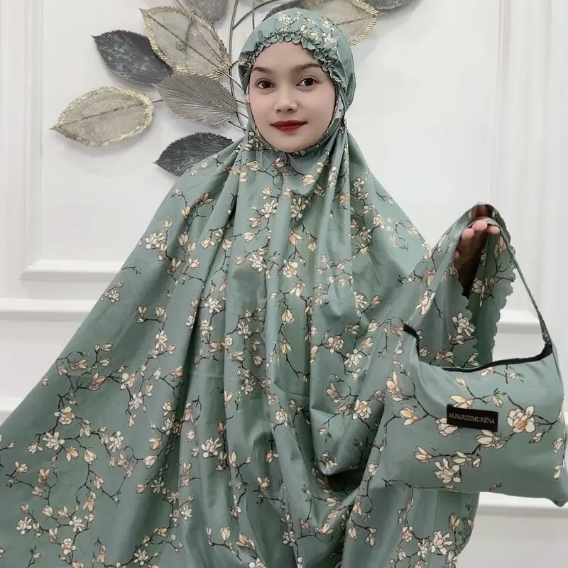 Alfarizi Mukena Dewasa Traveling Motif Terbaru Edisi Lebaran 2025 Syakilla Dahi Kerut Resleting 2in1 Laser Cut Atasan Bawahan Kombinasi Katun Panjang 0