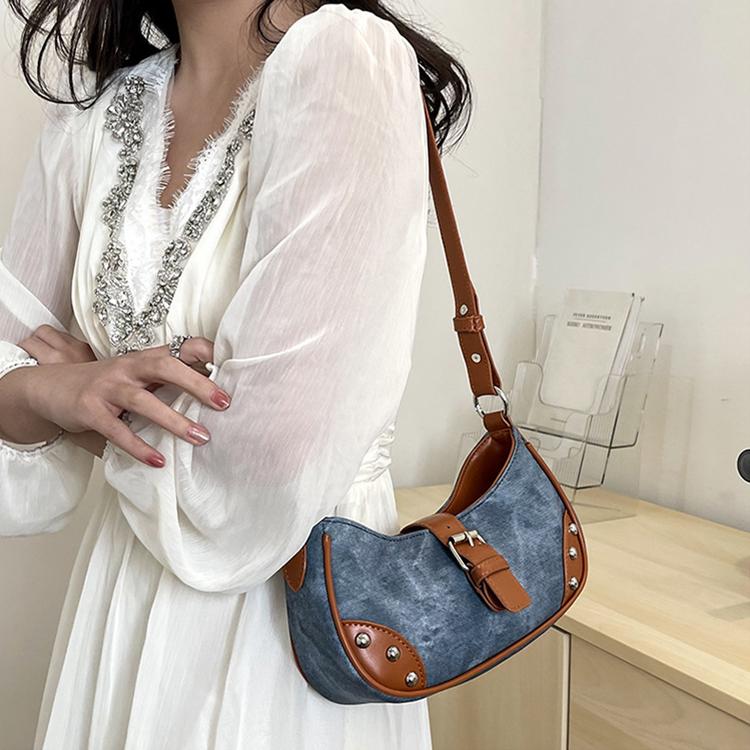 Product Introduction of Tas Bahu Keling Retro Wanita Tas Ketiak Vintage Perancis Tas Kecil Sederhana Temperamen Tas Selempang Fashion Shoulder Bag Korean Style 13