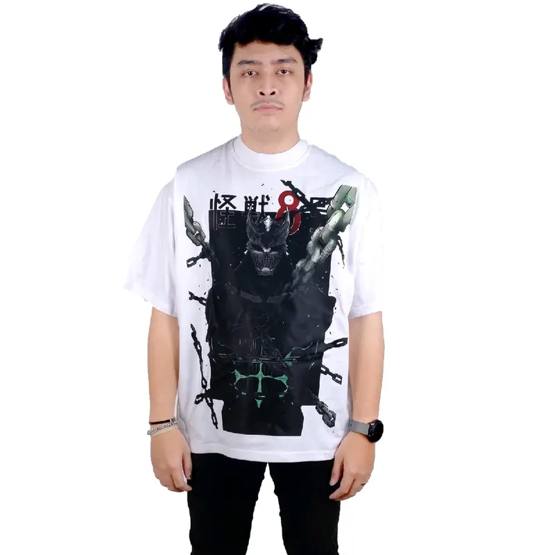 KAOS ANIME MANGA KOMIK KAIJU NO 8 BLEACH ICHIGO FRIEREN BAJU KARTUN BIG SIZE KATUN COMBED 20S 3