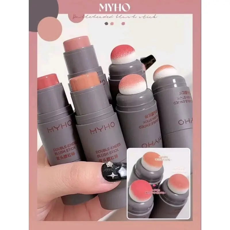 MYHO Korea 2in1 Blush Stick / Blush On Double Head Sponge Blush Natural Water Proof
