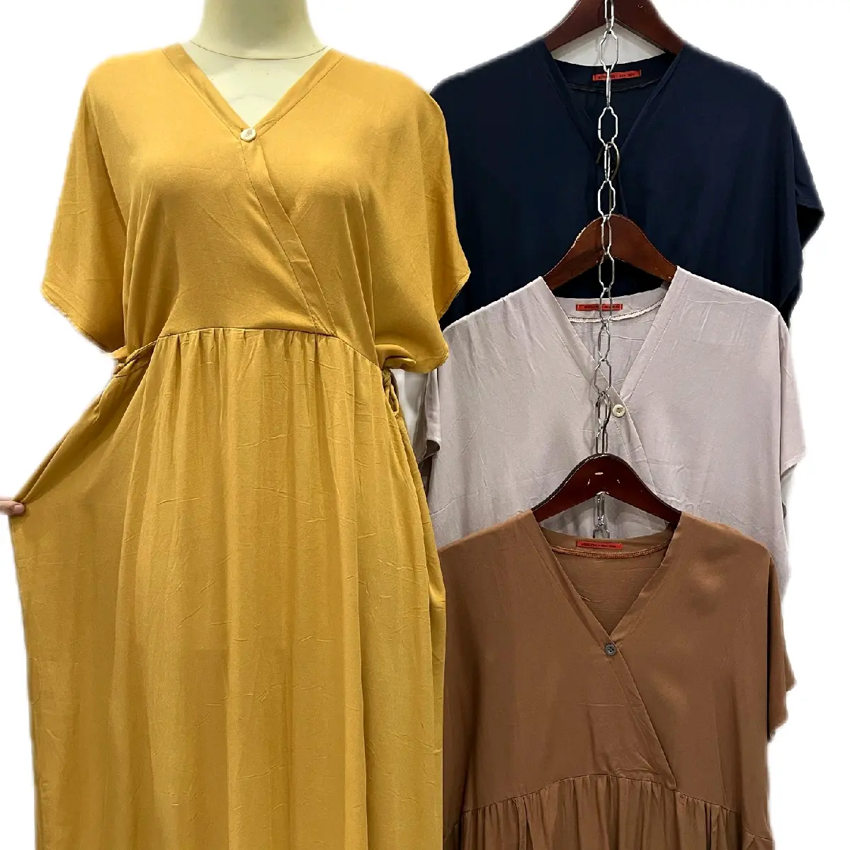 Daster Kimono polos bahan rayon adem dan nyaman di kenakan