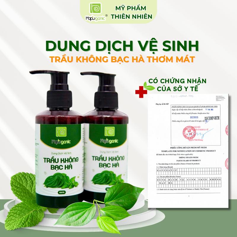 Dung Dịch Vệ Sinh Lá Trầu Không Bạc Hà Thảo Mộc Hapuganic Nữ