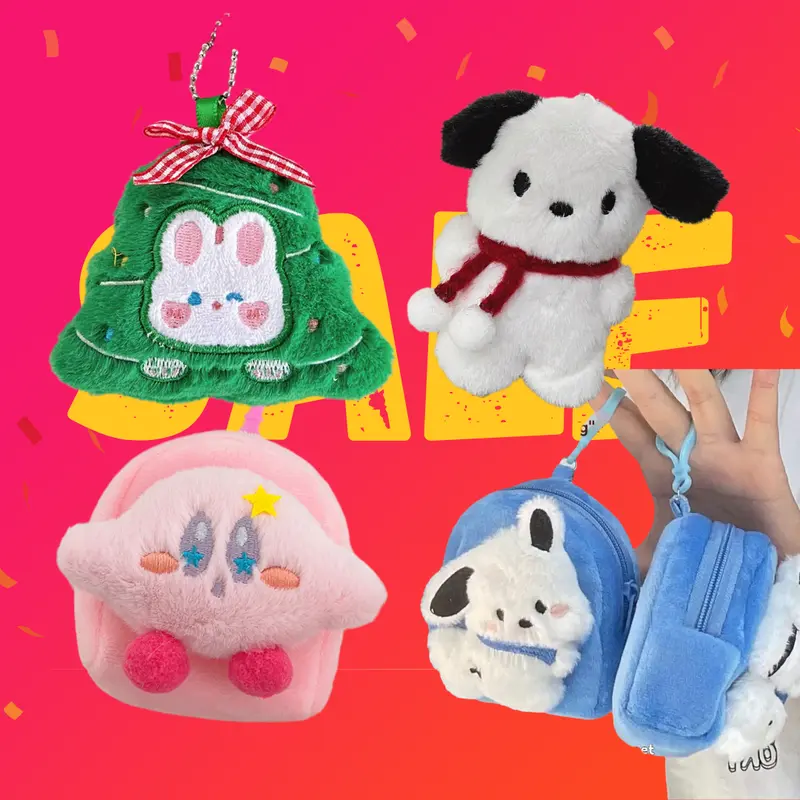 Gantungan Kunci Multifungsi Dompet Koin & Tempat Headphone Mini Keychain Gantungan Kunci Tas Sekolah Liontin Kecil Kartun Gantungan Kunci Gantungan Tas Bonekadompet Koin Dompet Receh Headset Bag Tas Penyimpanan Headphone Liontin Hadiah 1