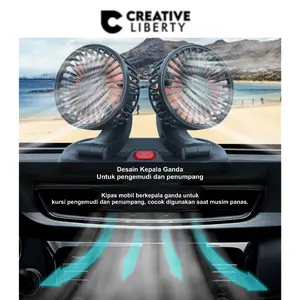 [CL] Kipas Angin Mobil 2 kepala Double Fan Kipas Ganda Aksesoris Mobil 12V / 24V Car Fan Kipas Dasbor Dua Kepala