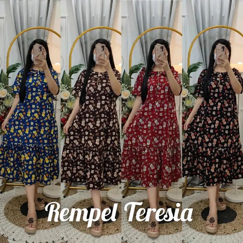 Dress Voxy Kerah Rempel Busui Friendly 0