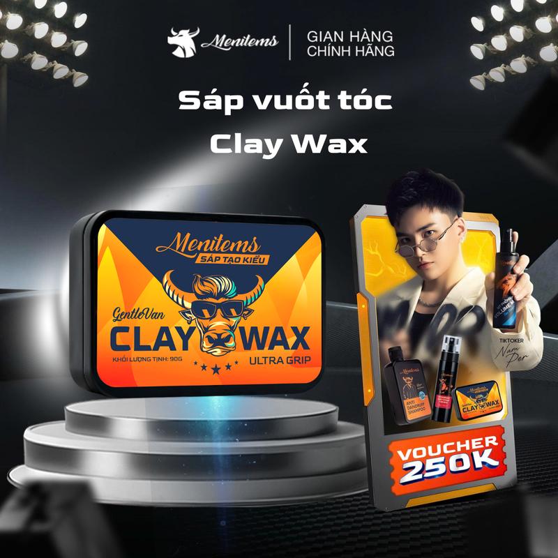 Sáp vuốt tóc nam Menitems Ultra Grip 90g Sáp vi tinh thể Clay Wax hiệu năng cao giữ nếp tóc tự nhiên 12h mùi hương độc quyền - K1