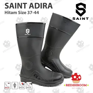 Sepatu Boot Tinggi SAINT BOOTS Hitam Anti Slip Air Lentur Nyaman Ringan Lokal Karet Perkebunan Shoes