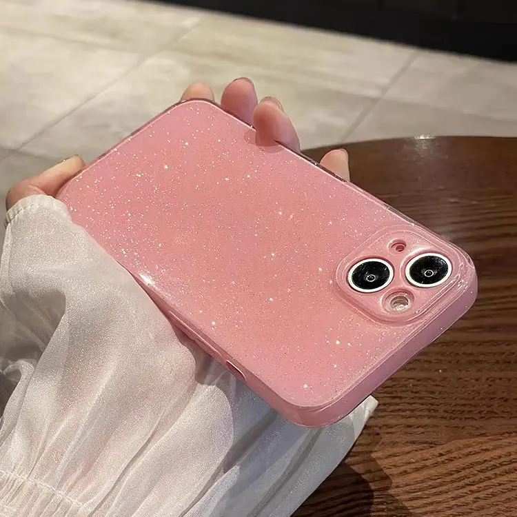 CrashStar Jelly Glitter Soft Shockproof Phone Case For iPhone 17 16 15 14 Pro Max Plus 13 12 11 Pro Max XR XS X Bling Fashion Phone Cover Solid Color Silicone Anti-fall Phone Shell Casing