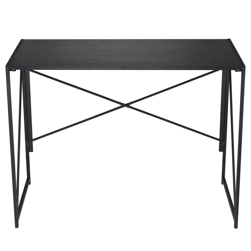 Folding Computer Table, 100x50x75cm Folding Desk Home Office Laptop Desk for Small Spaces Modern Simple Style PC Table Coffee Table Writing Small Desk, Metal Frame 2