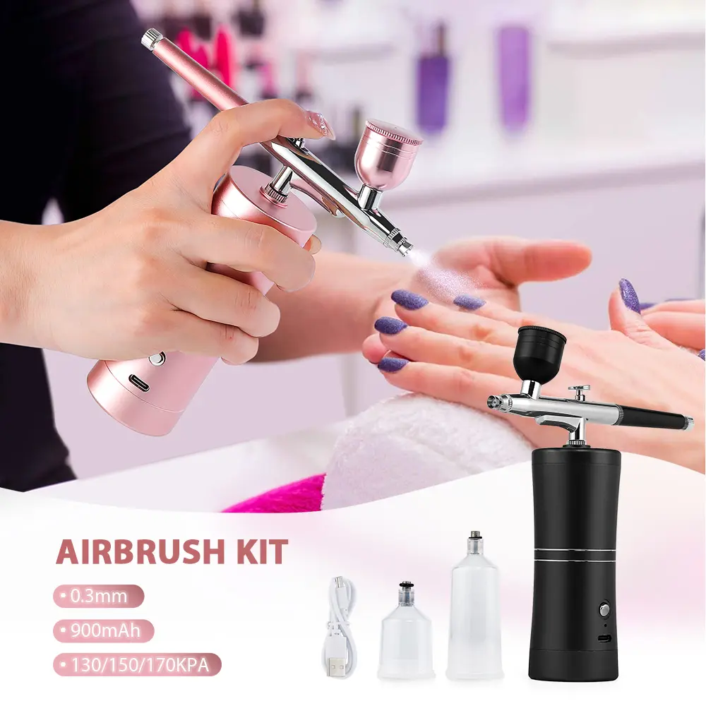 Máy phun sương Nano, Bộ dụng cụ vẽ móng nghệ thuật Airbrush 0,3mm, Airbrush mini, để trang điểm và chăm sóc da