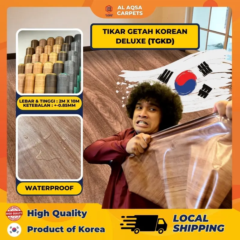 [Al Aqsa Carpets] Tikar Getah 0.85mm (10meter Panjang) (2meter Lebar) Tahan Lasak Susah Koyak Waterproof Home Decor Licin Soft