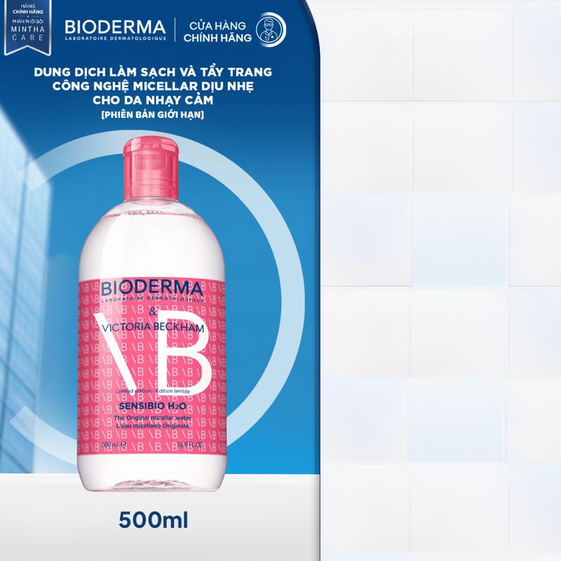 [PHIÊN BẢN GIỚI HẠN] Dung dịch làm sạch và tẩy trang Micellar cho da nhạy cảm Bioderma Sensibio H2O 500ml x Victoria Beckham