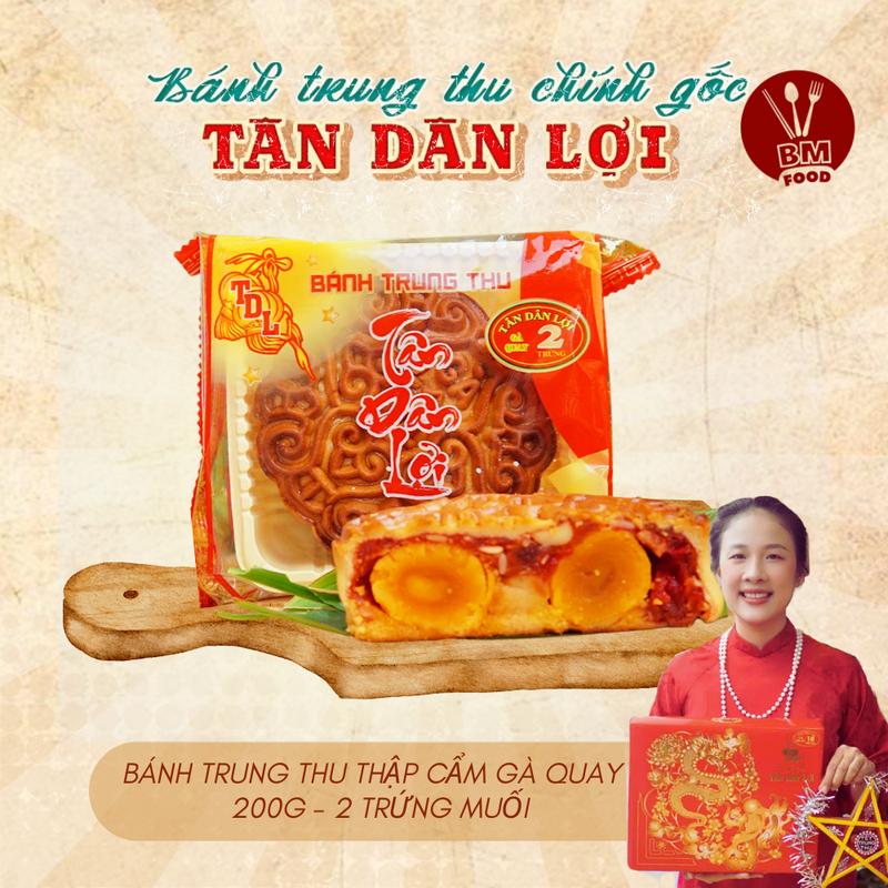 Bánh Trung Thu Nhân Gà Quay 200gr 2 Trứng - Tân Dân Lợi Food Cake