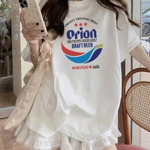 女性用半袖Tシャツ、トレンドの高級アルファベットプリントラウンドネック、ゆったり、純綿カジュアルトップス、ラウンドネック、ゆったりシルエット、レディースサマープリントTシャツ