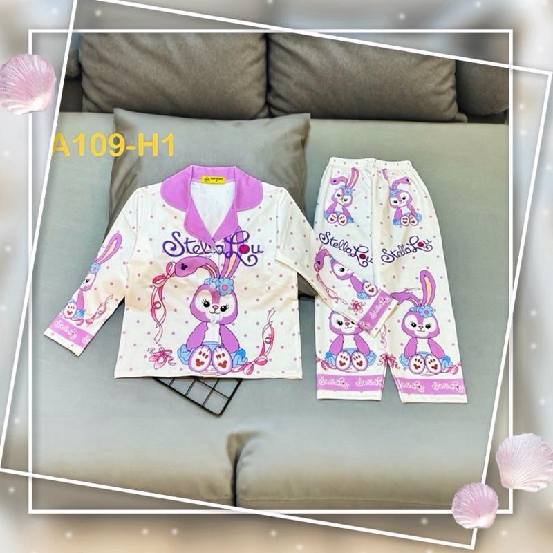 MÃ A109 mẫu pizama tay dài quần dài cho bé gái có từ 12kg-45kg chất thun lạnh co giãn bốn chiều