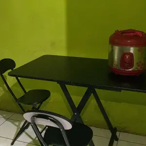 Etife Meja Lipat / Meja Makan lipat /Set Meja Makan/ meja makan lipat minimalis/ Meja Makan Portabel / Meja Laptop Portabel /  Meja Makan Set 4 Kursi Furniture wood Windproof