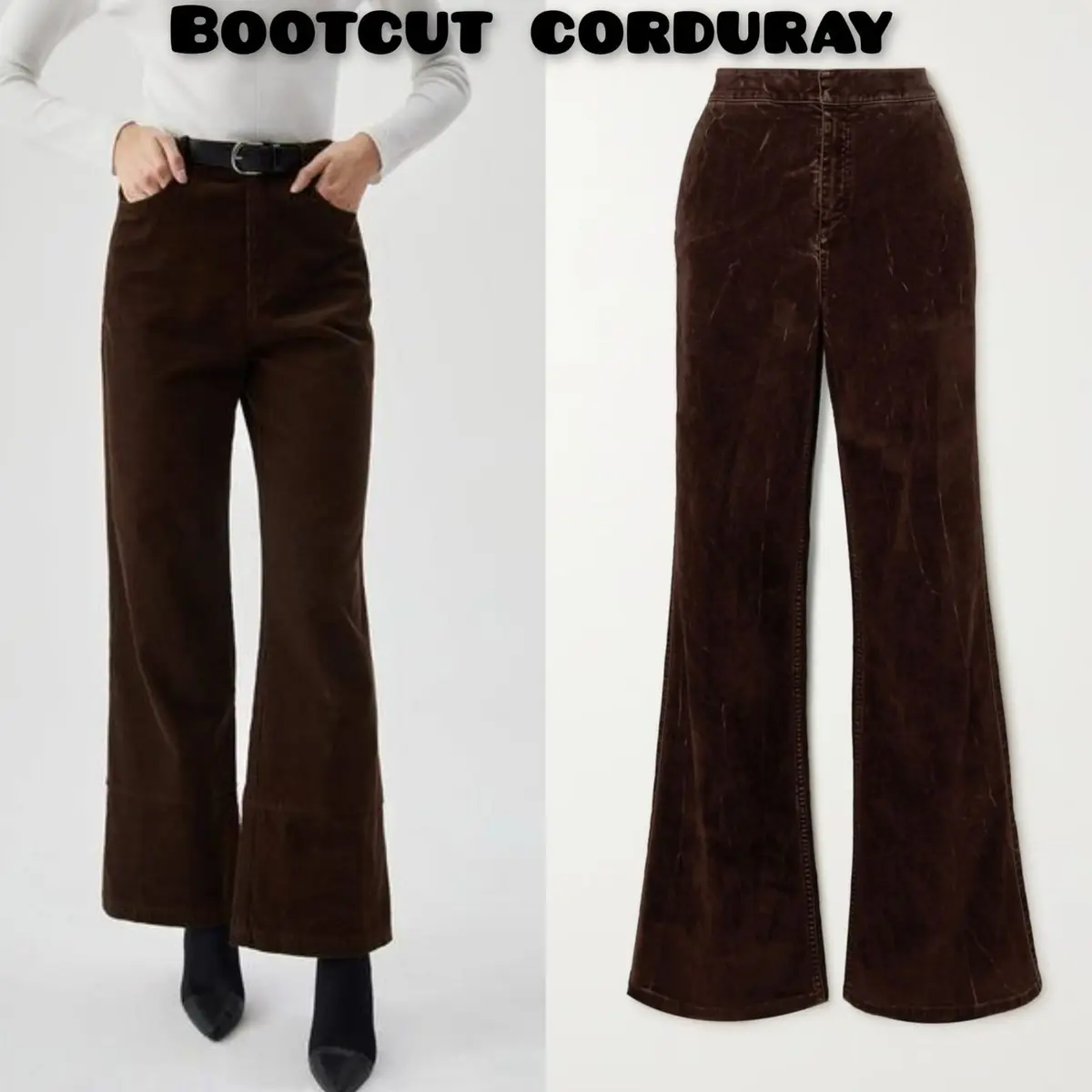 JIZEE-BAWAHAN  WANITA -BOOTCUT  FUJI CORDURAY JUMBO 90KG HITAM ( SEMI JEANS )