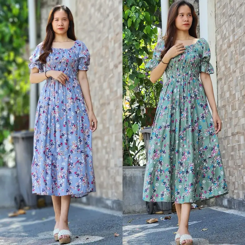 BEFA - Long Dress Canda Double Ruffle Terlaris Casual Panjang 2