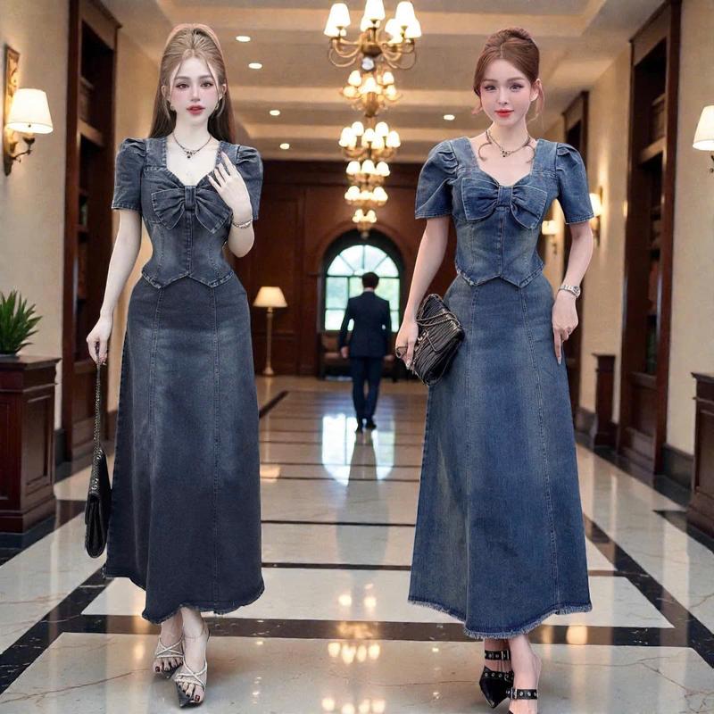  Set áo váy jeans CRAZYTEEN S6638 gồm áo kiểu form lửng và chân váy để đi chơi   Áo kiểu  Chân váy   Set đồ dễ thương 