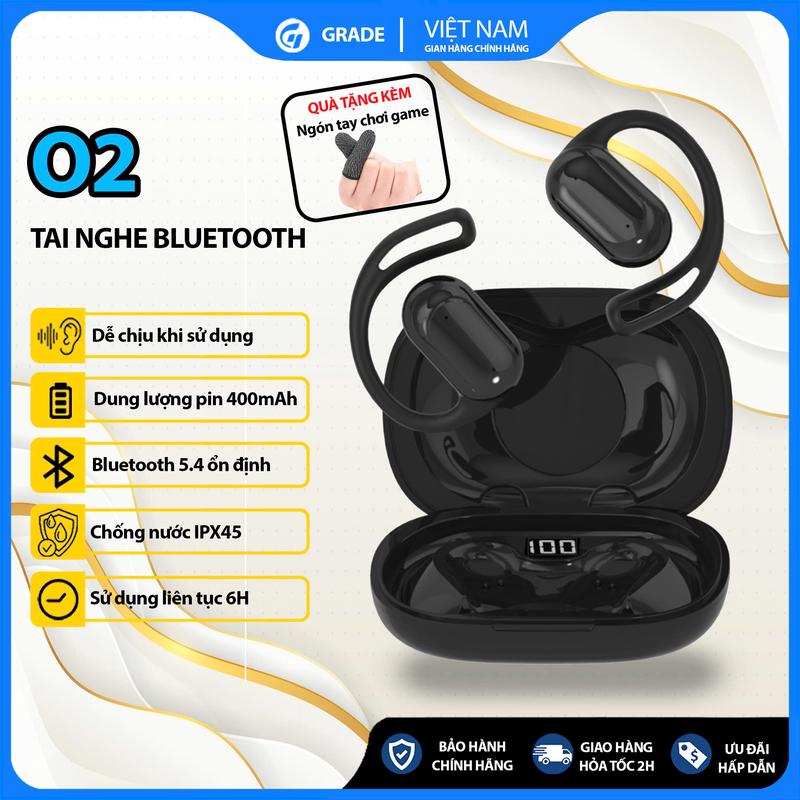 Guanrida Tai Nghe Bluetooth 5.4 O2 Guanrida OWS 3D Sound 400mAh Pin Siêu Dài Thời Gian Chờ 60 Ngày Sạc Type-C Nghe Nhạc Chơi Game Đàm Thoại Thể Thao Earphone Đeo Vành Tai Iphone Chính Hãng Đa Dạng Màu Sắc Thời Trang Cá Tính Đen