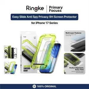RINGKE Tempered Glass for iPhone 17 Pro Max 17 Pro RINGKE Easy Slide Anti Spy Privacy 9H Oleophobic Coating With Tray Installation 2.5D Screen Protector Guard 2 Pack - Primary Focuss