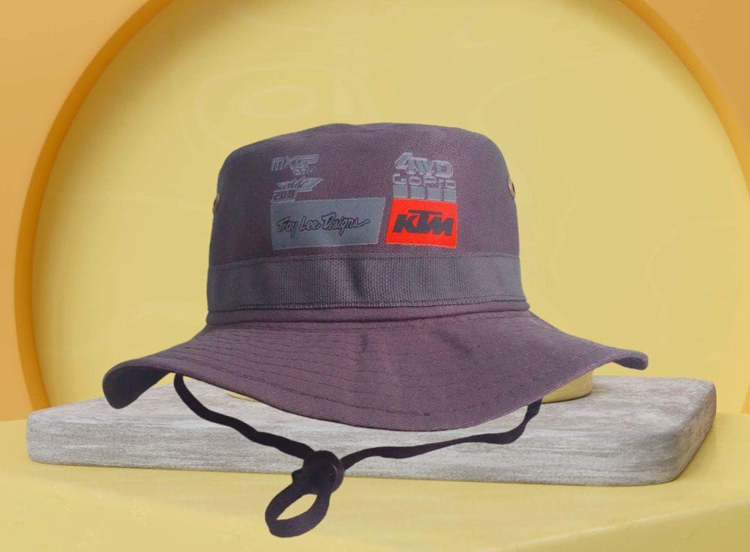 Topi Bucket Rimba Pendaki Berkebun Pilihan Warna Hitam abu Hijau cream Biru Tua