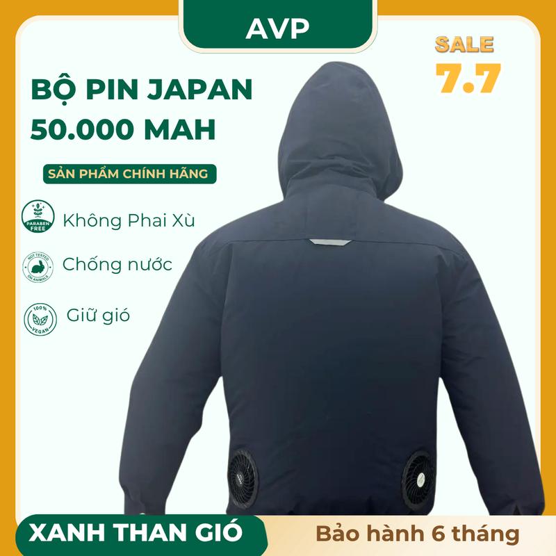 Áo điều hòa JAPAN 50000 mAh-17V, pin 6 tháng bảo hành, chạy trên 12h, giúp làm mát cơ thể, Menswear Jacket