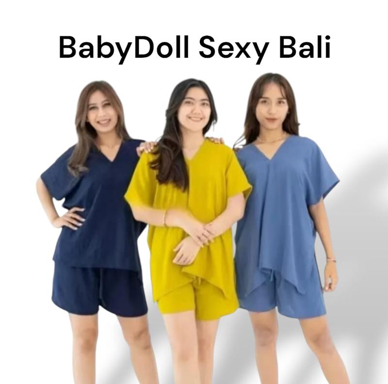 Product Introduction of Babydoll Setelan Baju Tidur One Set Bali Baju Tidur Pendek Celana Piyama Wanita 21